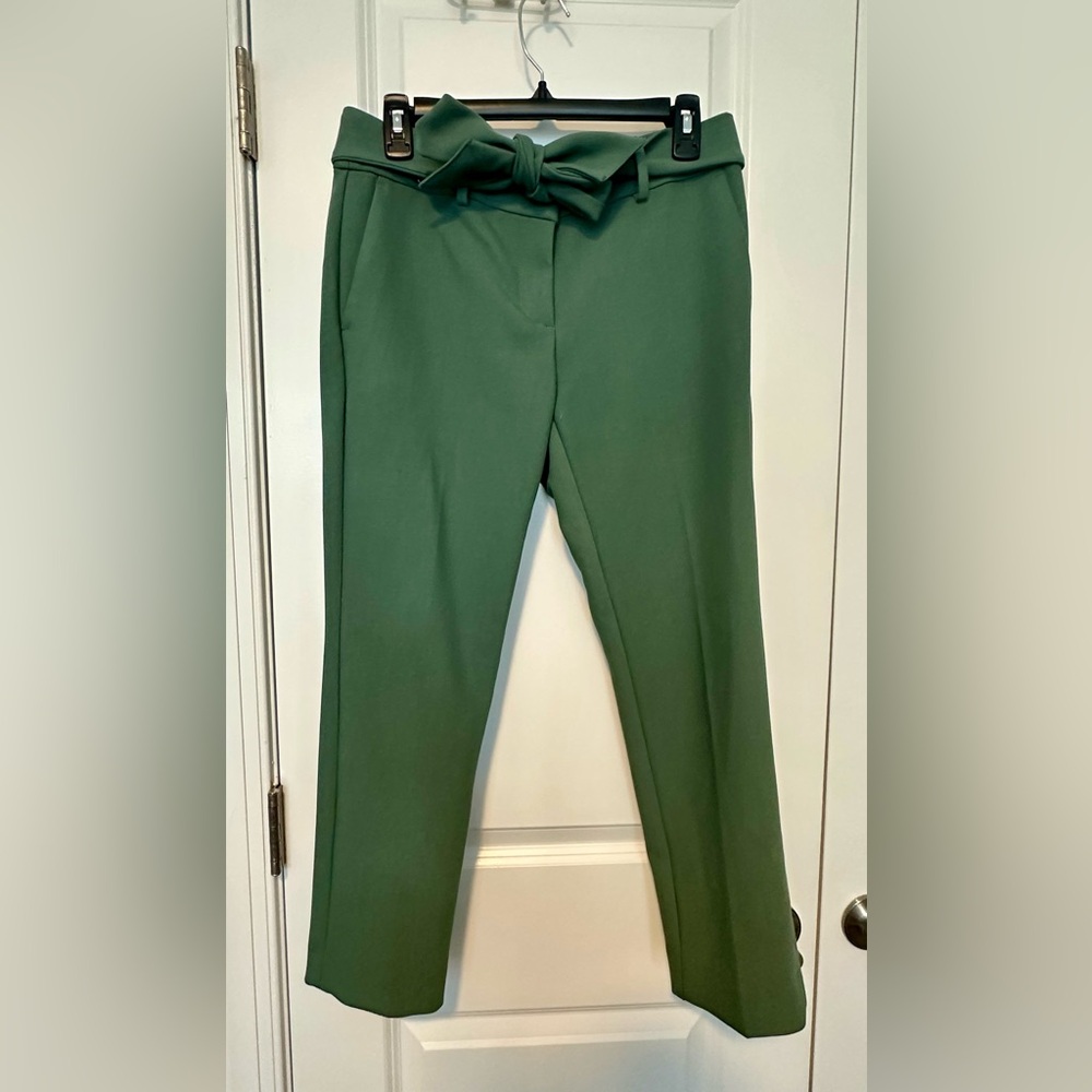LOFT Green Bow-Tie Marisa Ankle Pants